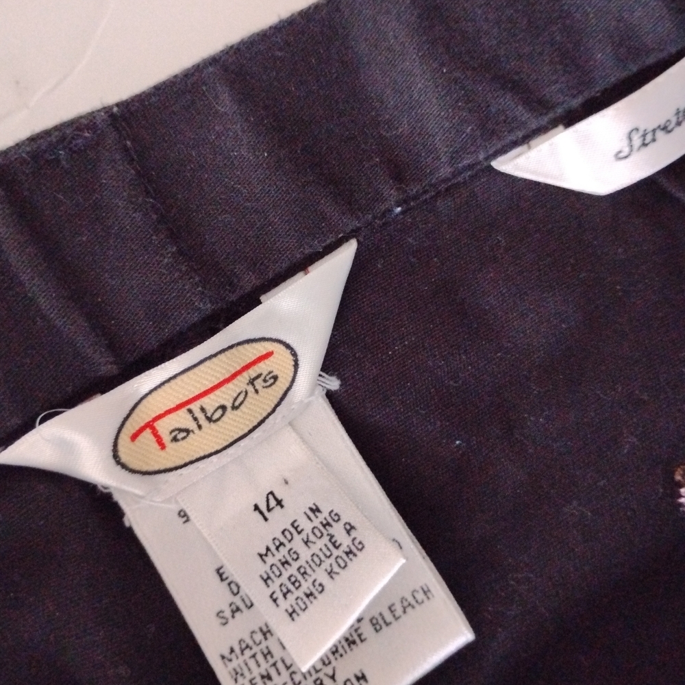 Talbots Vintage Cotton Stretch Garden Girl Embroidered Pants Butterfly Size 14 - Picture 9 of 14